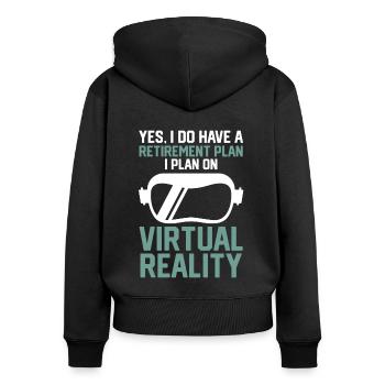Virtual Reality VR Gift - Women's Premium Organic Zip Hoodie - black - Back - Julia (174cm)