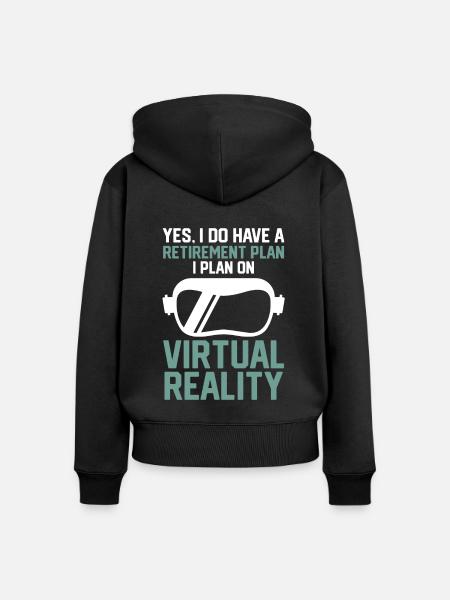 Virtual Reality VR Geschenk - Frauen Premium Bio Zip Hoodie - Schwarz