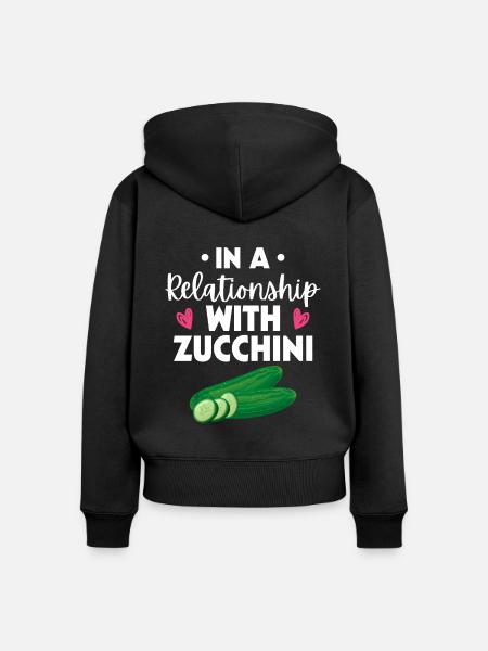 Zucchini - Frauen Premium Bio Zip Hoodie - Schwarz