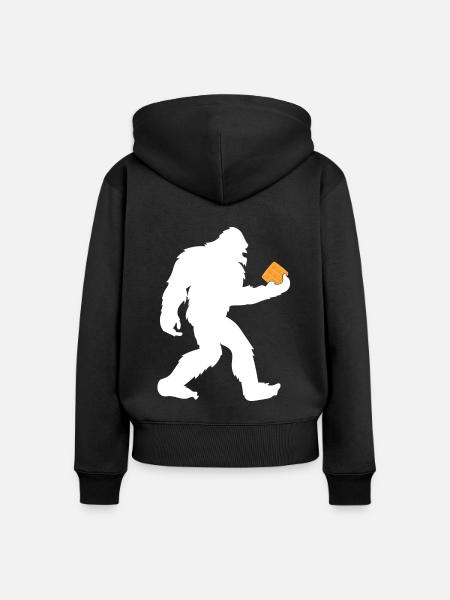 Bigfoot Waffel - Frauen Premium Bio Zip Hoodie - Schwarz