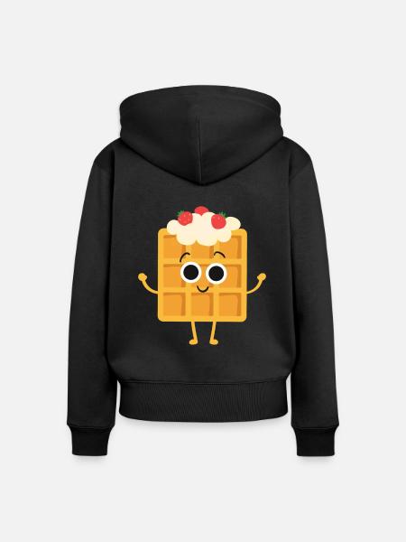 Kawaii-Waffel - Frauen Premium Bio Zip Hoodie - Schwarz