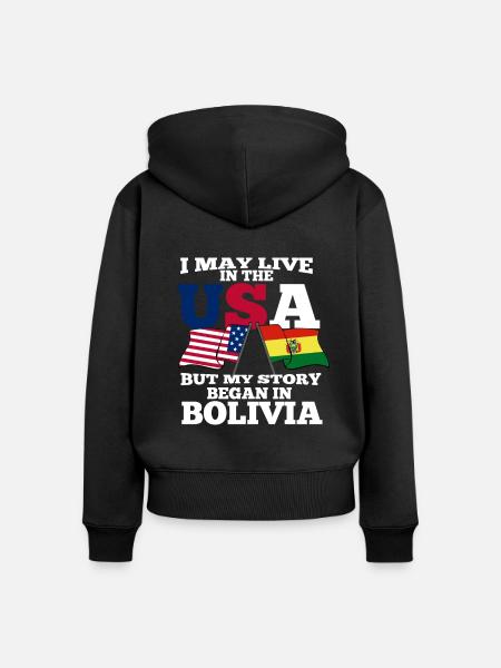 Bolivien - Frauen Premium Bio Zip Hoodie - Schwarz
