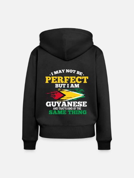 Guyana - Frauen Premium Bio Zip Hoodie - Schwarz