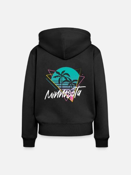 Minnesota - Frauen Premium Bio Zip Hoodie - Schwarz