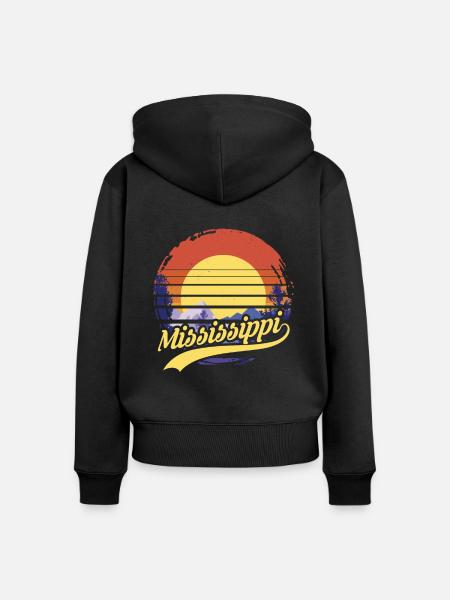 Mississippi - Frauen Premium Bio Zip Hoodie - Schwarz