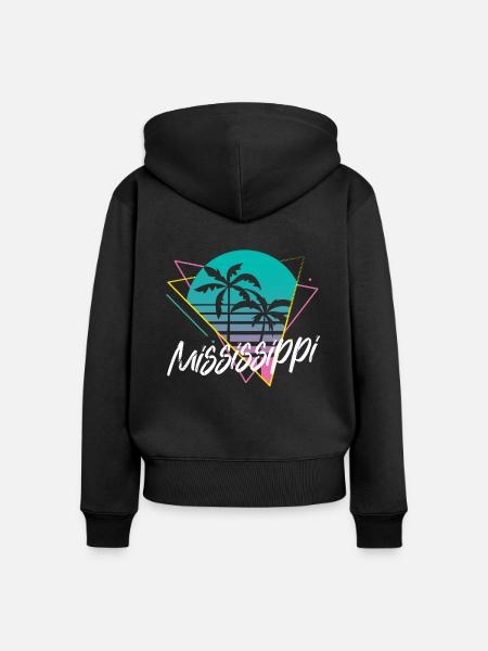 Mississippi - Frauen Premium Bio Zip Hoodie - Schwarz