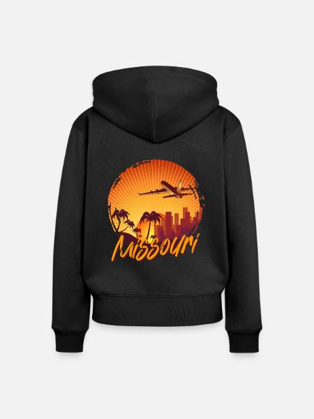 Missouri - Frauen Premium Bio Zip Hoodie - Schwarz