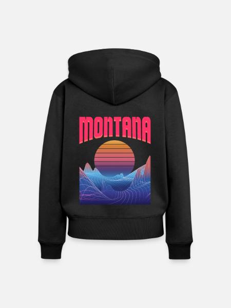 Montana - Frauen Premium Bio Zip Hoodie - Schwarz