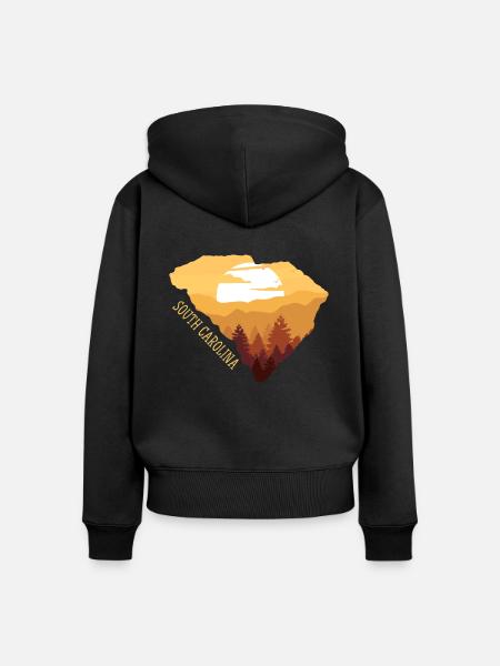 South Carolina - Frauen Premium Bio Zip Hoodie - Schwarz
