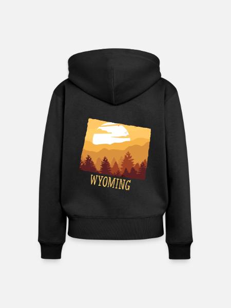 Wyoming - Frauen Premium Bio Zip Hoodie - Schwarz