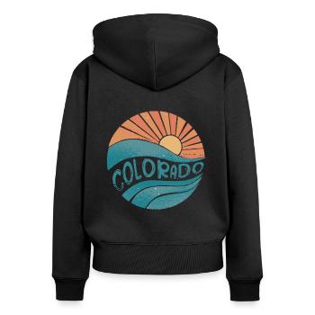 Colorado - Sweat à capuche zippé Premium bio Femme - noir - Dos - Julia (174cm)