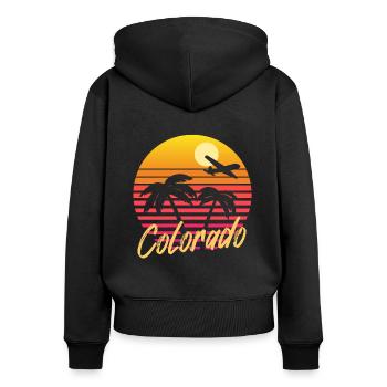 Colorado - Sweat à capuche zippé Premium bio Femme - noir - Dos - Julia (174cm)
