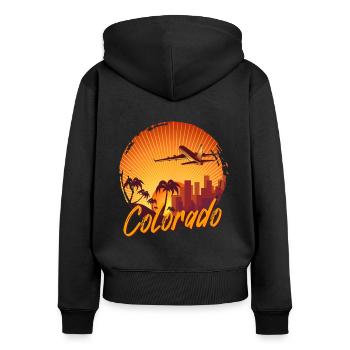 Colorado - Sweat à capuche zippé Premium bio Femme - noir - Dos - Julia (174cm)