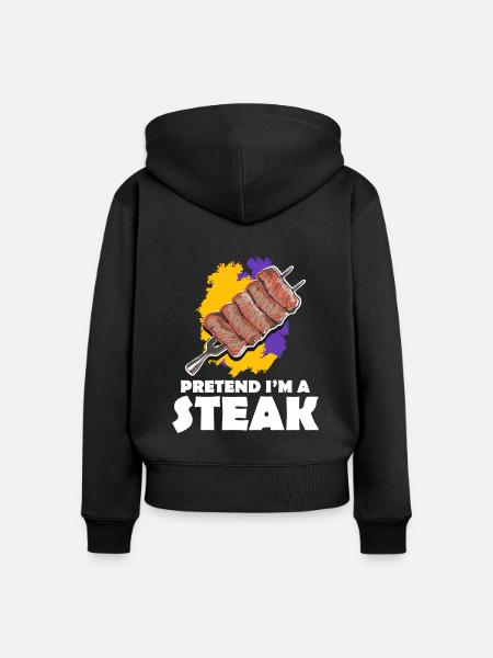 Steak - Frauen Premium Bio Zip Hoodie - Schwarz