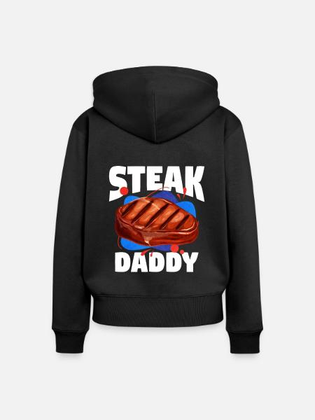 Steak - Frauen Premium Bio Zip Hoodie - Schwarz