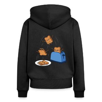 Toast - Women's Premium Organic Zip Hoodie - black - Back - Julia (174cm)