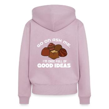 Chocolate - Women's Premium Organic Zip Hoodie - dusky pink - Back - Julia (174cm)