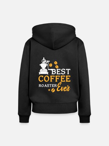 Kafffee Rösten Geschenk - Frauen Premium Bio Zip Hoodie - Schwarz