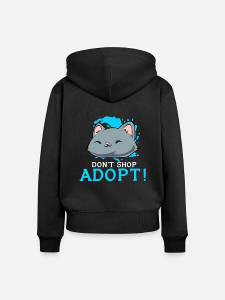 Tiere Retten Adoptieren Pflegen - Frauen Premium Bio Zip Hoodie - Schwarz