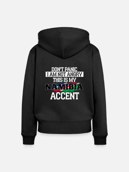 Namibia - Frauen Premium Bio Zip Hoodie - Schwarz