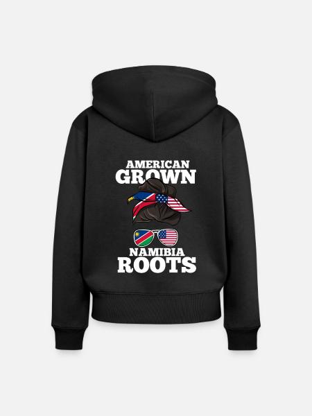 Namibia - Frauen Premium Bio Zip Hoodie - Schwarz