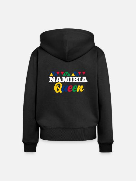 Namibia - Frauen Premium Bio Zip Hoodie - Schwarz