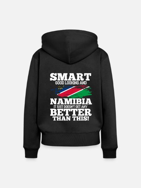 Namibia - Frauen Premium Bio Zip Hoodie - Schwarz