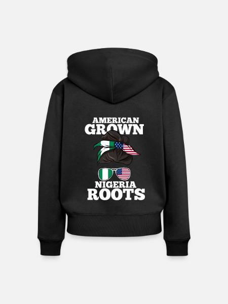 Nigeria - Frauen Premium Bio Zip Hoodie - Schwarz