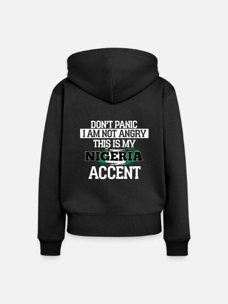 Nigeria - Frauen Premium Bio Zip Hoodie - Schwarz