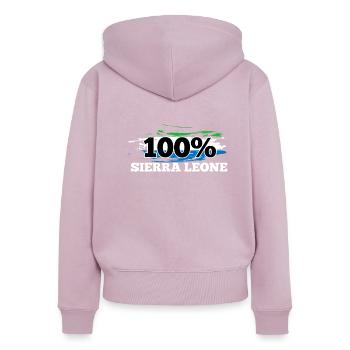 Sierra Leone - Frauen Premium Bio Zip Hoodie - Altrosa - Hinten - Julia (174cm)