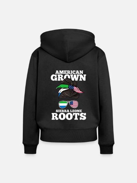 Sierra Leone - Frauen Premium Bio Zip Hoodie - Schwarz
