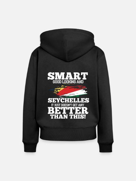 Seychellen - Frauen Premium Bio Zip Hoodie - Schwarz