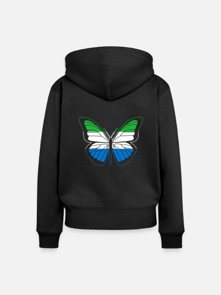 Sierra Leone - Frauen Premium Bio Zip Hoodie - Schwarz
