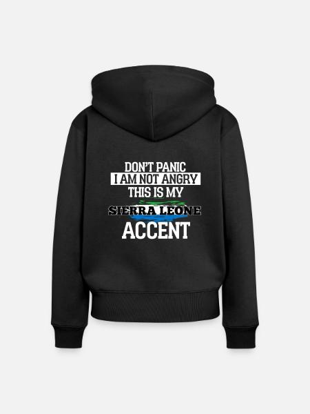 Sierra Leone - Frauen Premium Bio Zip Hoodie - Schwarz