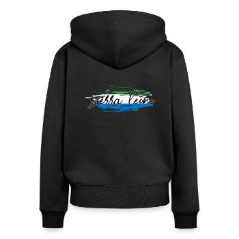 Sierra Leone - Frauen Premium Bio Zip Hoodie - Schwarz - Hinten - Julia (174cm)