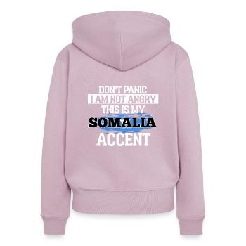 Somalia - Frauen Premium Bio Zip Hoodie - Altrosa - Hinten - Julia (174cm)