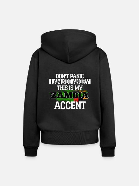 Sambia - Frauen Premium Bio Zip Hoodie - Schwarz