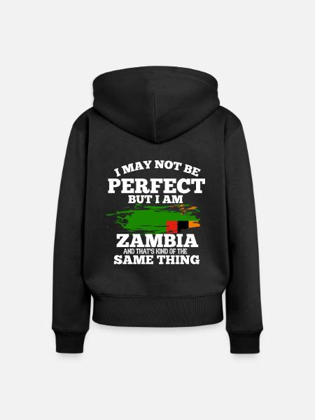 Sambia - Frauen Premium Bio Zip Hoodie - Schwarz