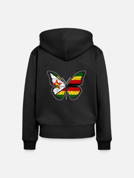 Simbabwe - Frauen Premium Bio Zip Hoodie - Schwarz