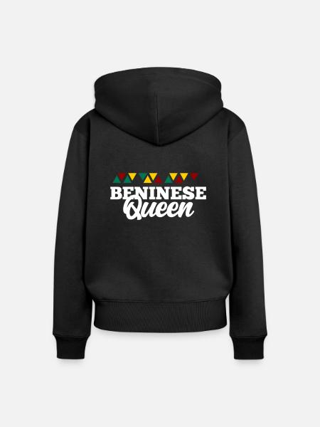 Benin - Frauen Premium Bio Zip Hoodie - Schwarz