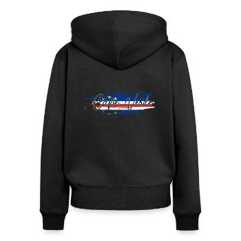 Cape Verde - Women's Premium Organic Zip Hoodie - black - Back - Julia (174cm)