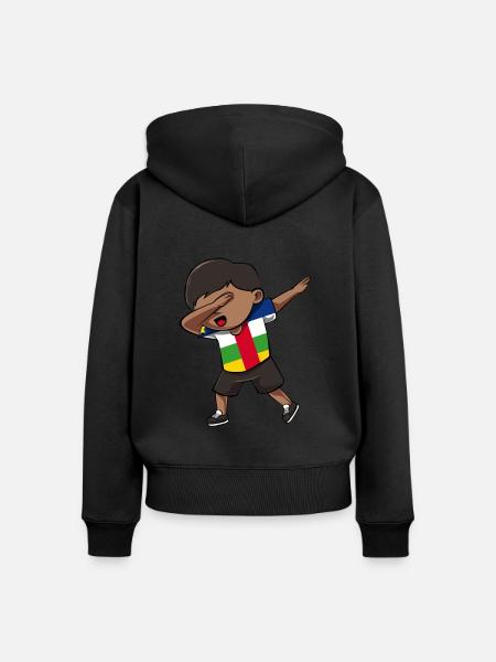 Zentral Afrikanische Republik - Frauen Premium Bio Zip Hoodie - Schwarz
