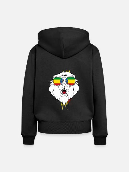 Äthiopien - Frauen Premium Bio Zip Hoodie - Schwarz