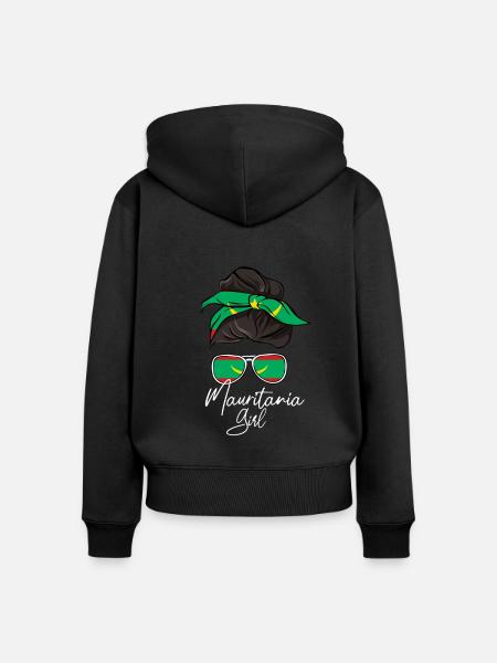 Mauretanien - Frauen Premium Bio Zip Hoodie - Schwarz