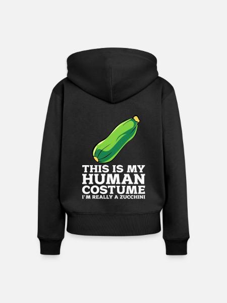 Zucchini - Frauen Premium Bio Zip Hoodie - Schwarz