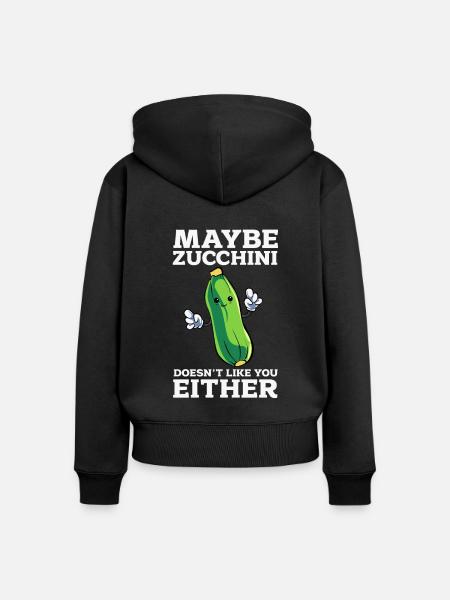 Zucchini - Frauen Premium Bio Zip Hoodie - Schwarz