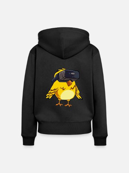 Vr Vogel - Frauen Premium Bio Zip Hoodie - Schwarz