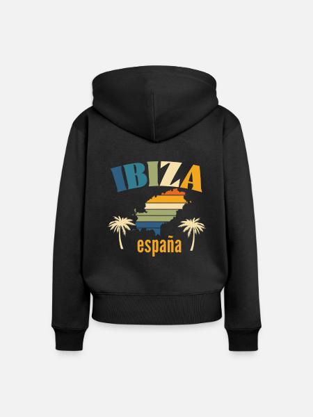 Ibiza Spanien - Frauen Premium Bio Zip Hoodie - Schwarz