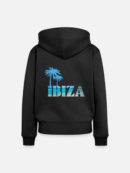 Ibiza-Strand - Frauen Premium Bio Zip Hoodie - Schwarz