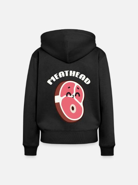 Steak - Frauen Premium Bio Zip Hoodie - Schwarz